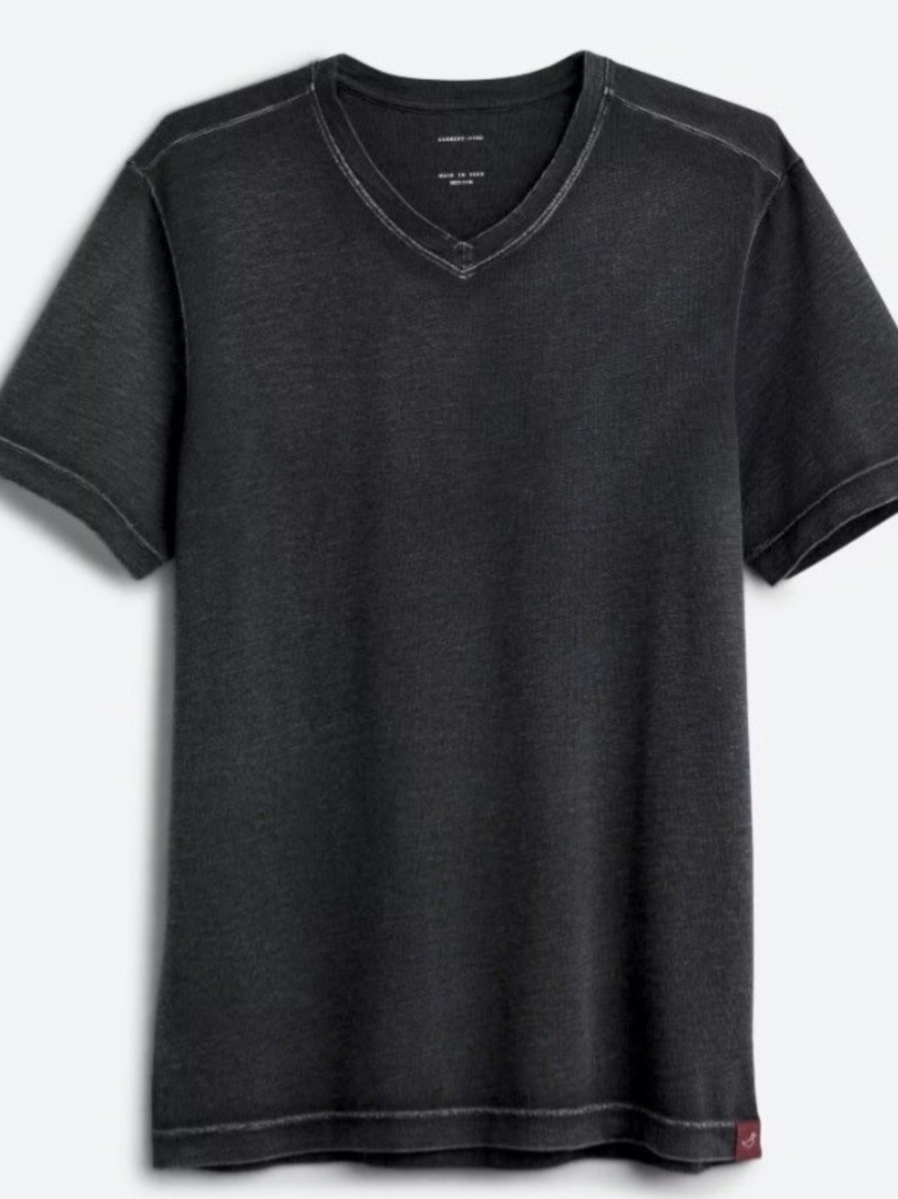 Alesbury Men's Abram Grey Textured Pigment Rub Short Sleeve Tee
